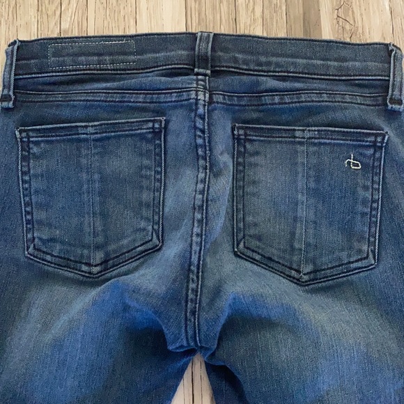 RAG & BONE Denim Skinny Jeans Zip Detail in color Mercer Sz 25 $298 - Picture 3 of 12